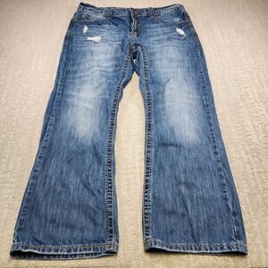 TK Axel Jeans Men 36x30 Vintage Bootcut Thick Stitch Cowboy Rodeo Distressed